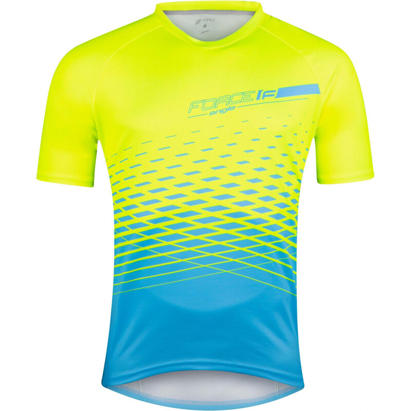 Force dres mtb angle, krátký rukáv, fluo-modrý