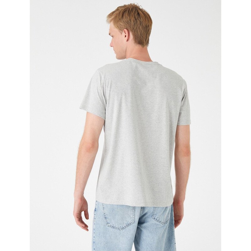 Koton Basic T-Shirt with a Printed Crew Neck