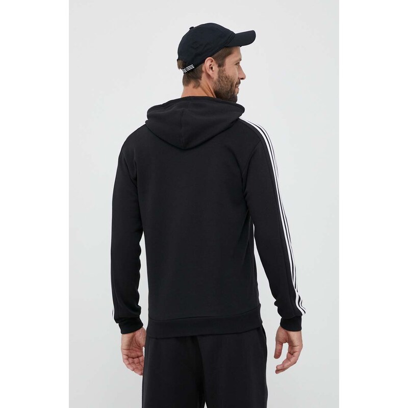 Mikina adidas pánská, černá barva, s kapucí, s aplikací, IB4028