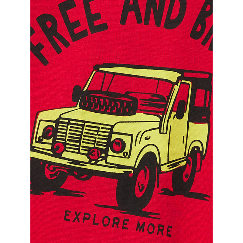 Winkiki Kids Wear Chlapecké tričko s krátkým rukávem Free and Brave - červená