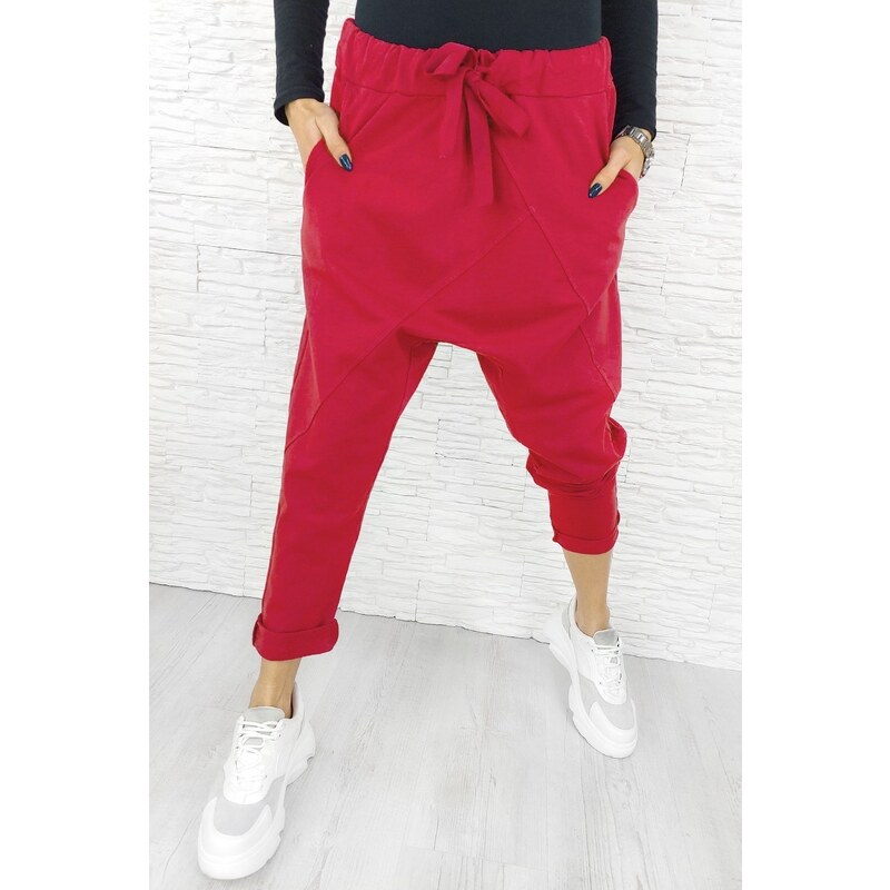 New collection Dámské červené tepláky 3458R 82684620