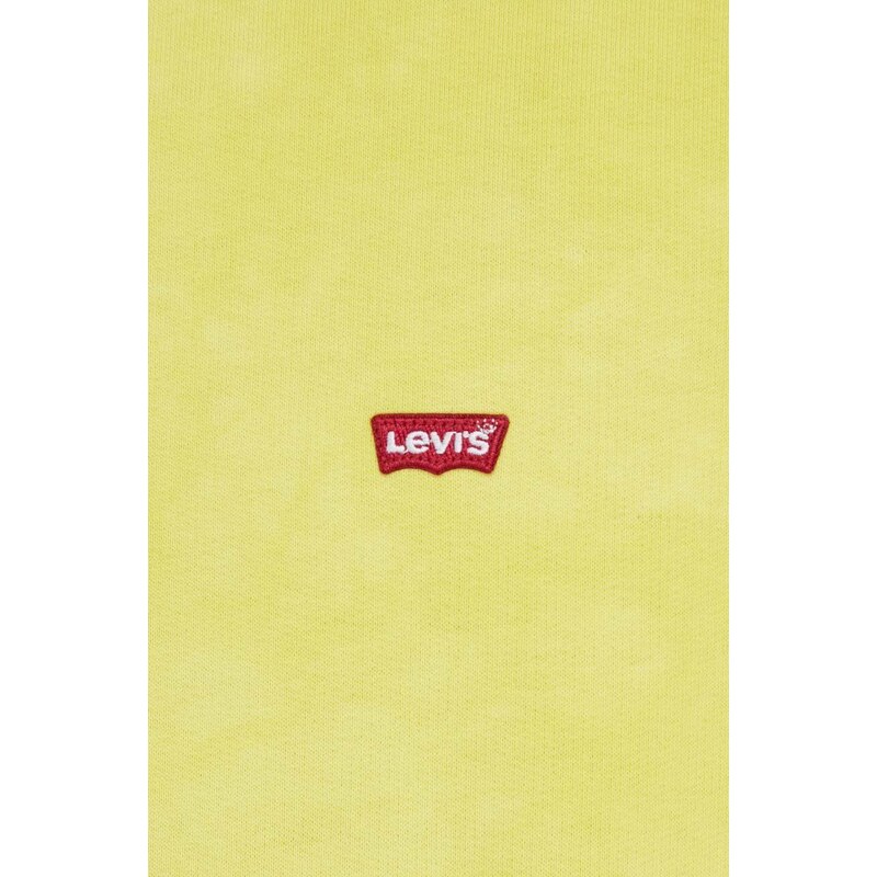 Bavlněná mikina Levi's pánská, žlutá barva, hladká