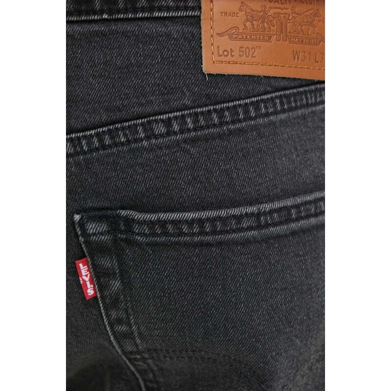 Džíny Levi's 502 TAPER pánské, černá barva