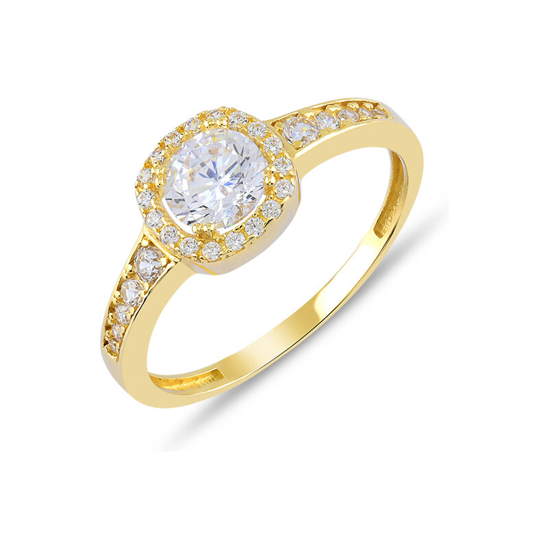 Lillian Vassago Zářivý zlatý prsten se zirkony LLV59-GR012