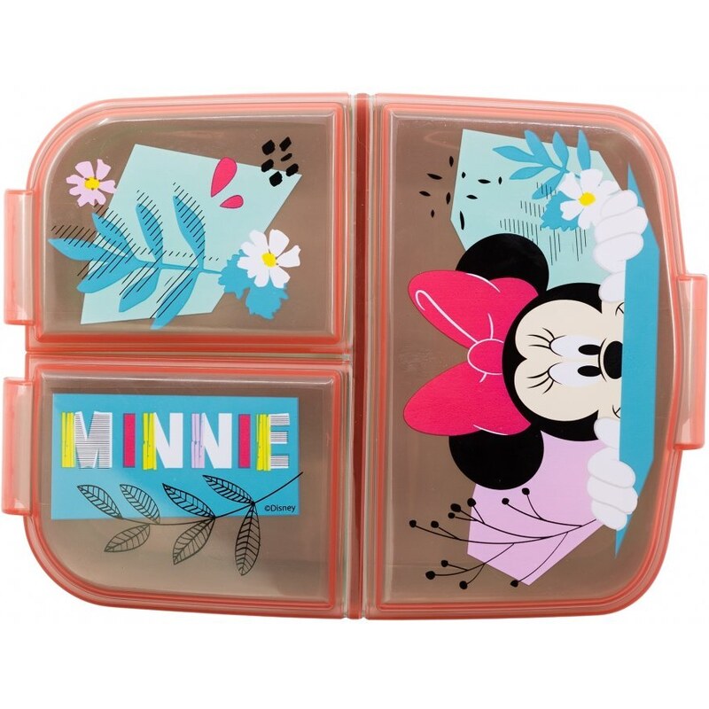 Stor Multibox na svačinu Minnie Mouse - Disney se třemi přihrádkami