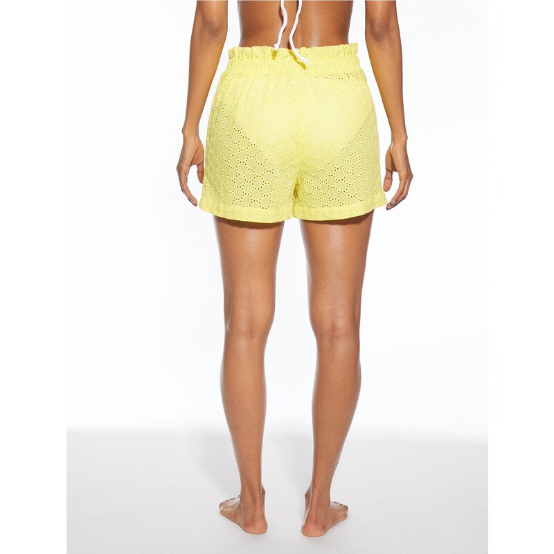 Koton Embroidered Shorts with Elastic Waist.