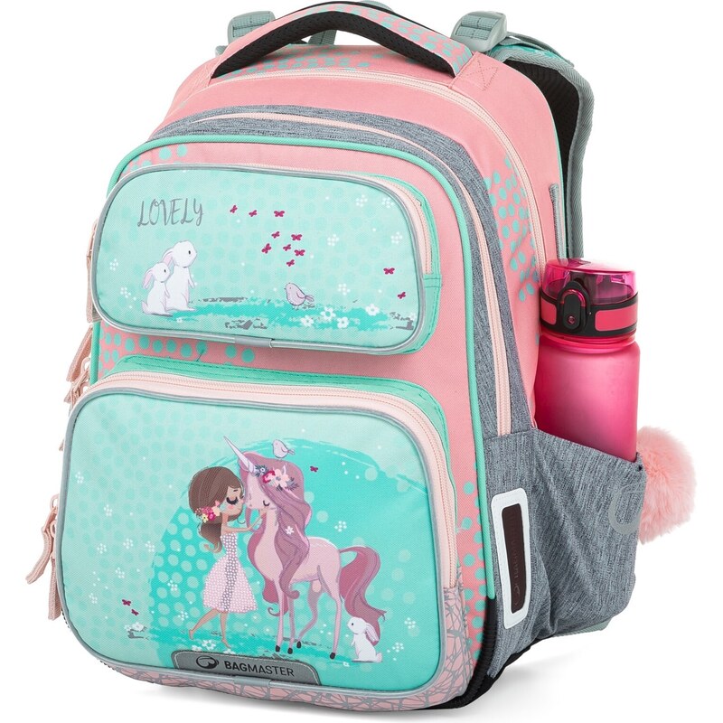 Bagmaster školní batoh pro prvňáčky jednorožec a králíčci