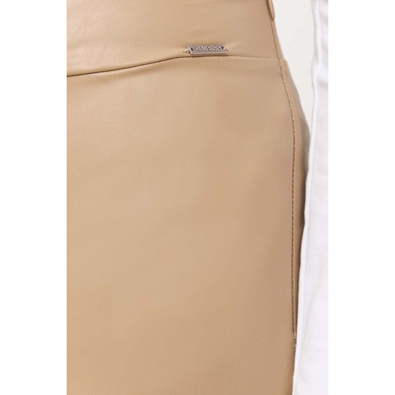 Kalhoty Guess NEW PRISCILLA dámské, hnědá barva, W2YB16 WEPI0