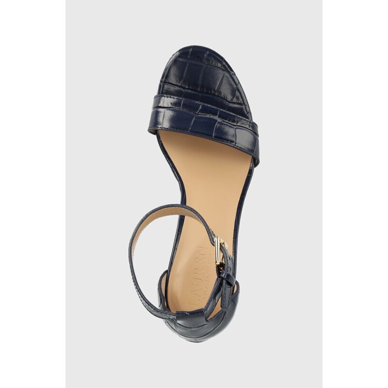 Kožené sandály Lauren Ralph Lauren SYLVIA tmavomodrá barva, 802891414002