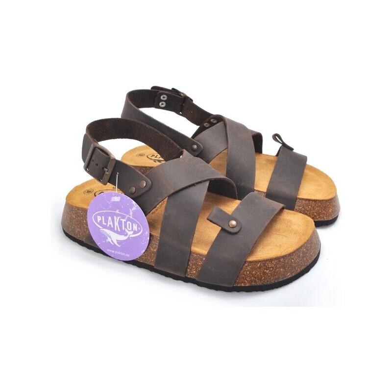 Výrazné, pohodlné a věčné sandály Plakton 636128 hnědá
