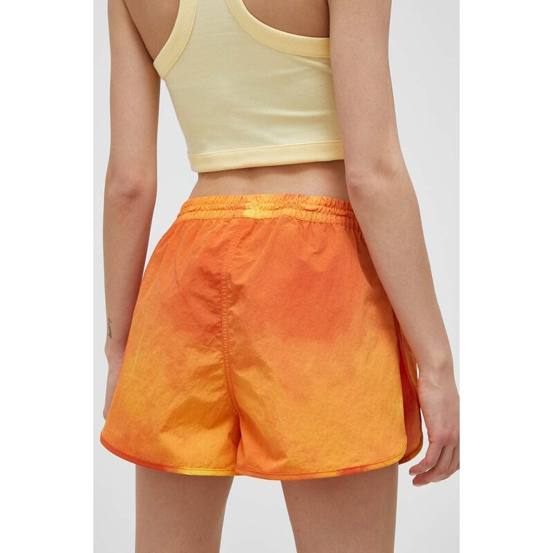 Kraťasy adidas Originals dámské, oranžová barva, vzorované, high waist