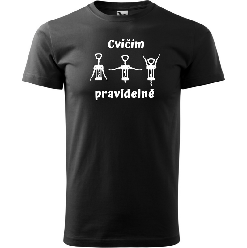 Fenomeno Pánské tričko Cvičím pravidelně - černé
