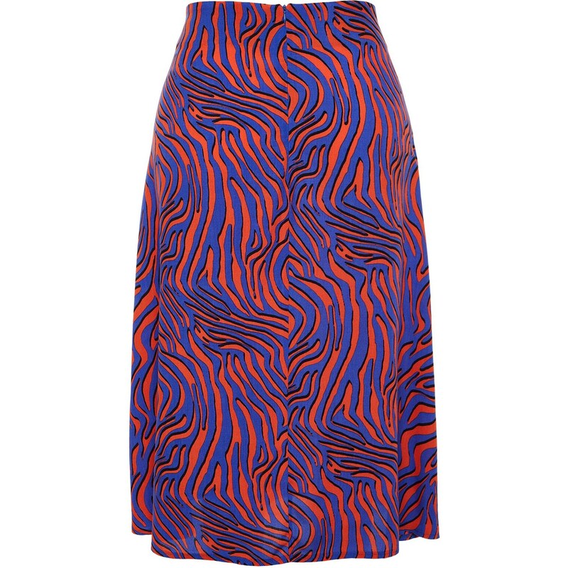 Trendyol Curve Multicolored Animal Print A-line Shally Knitted Skirt