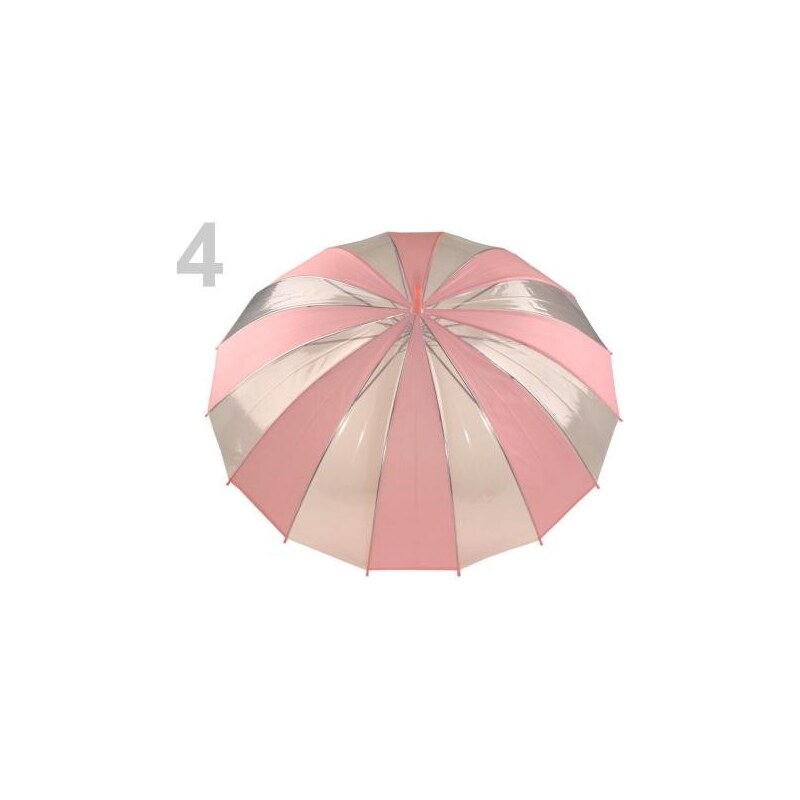 Stoklasa Dámský průhledný vystřelovací deštník (1 ks) - 4 Peach Pearl