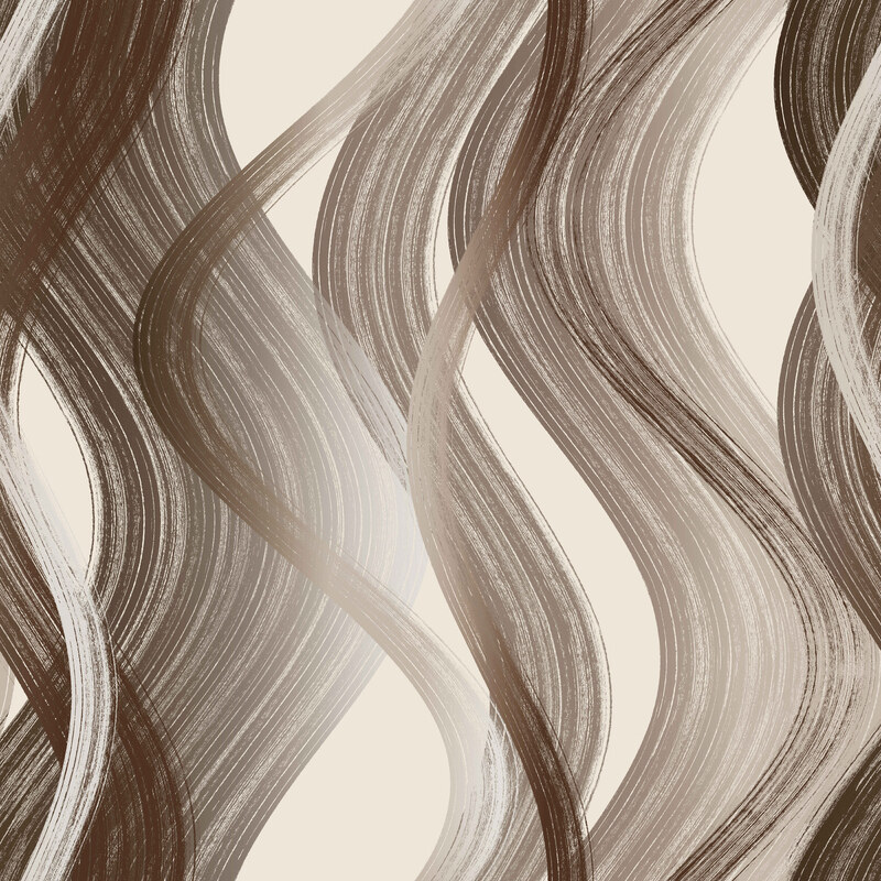 Forbyt Závěs dekorační nebo látka, New York Vlny, hnědý, 150 cm
