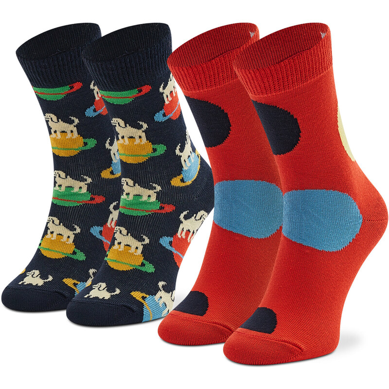 Sada 2 párů dětských vysokých ponožek Happy Socks