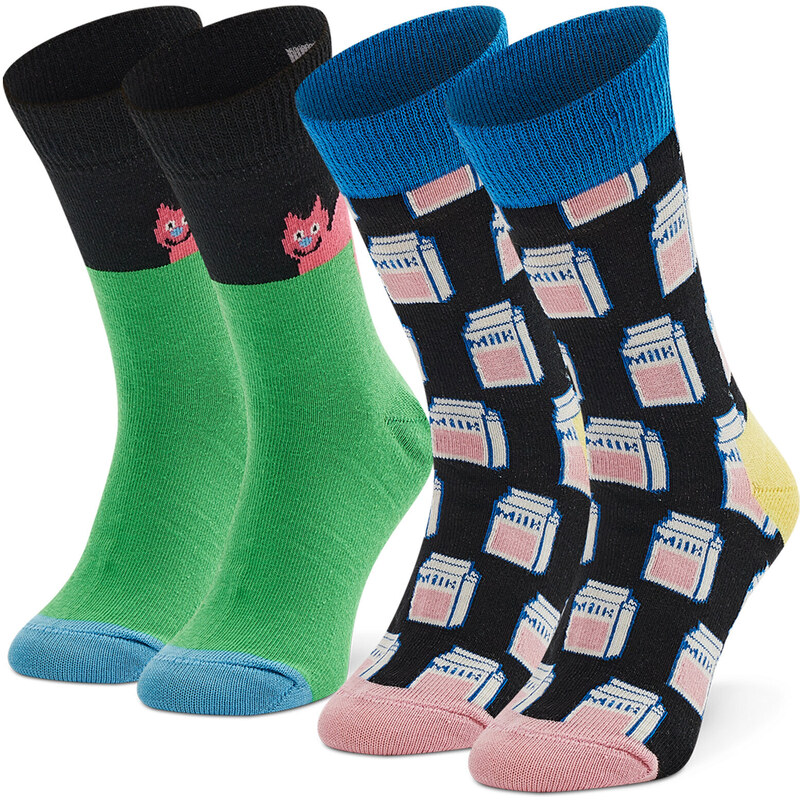 Sada 2 párů dětských vysokých ponožek Happy Socks