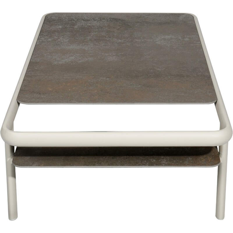 Šedohnědý keramický zahradní konferenční stolek No.106 Mindo 120 x 60 cm
