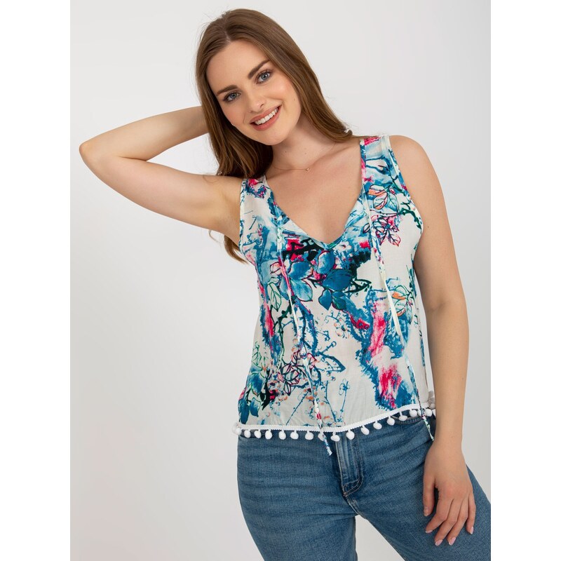 Baiyibaishun Blouse-AT-BZ-2202B.70-white-blue