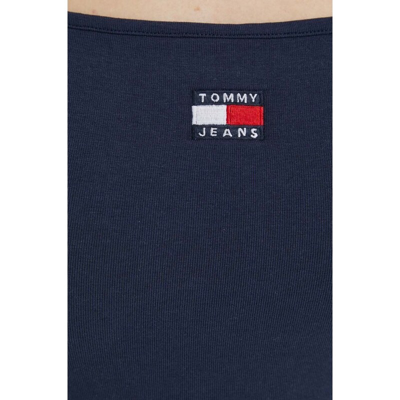 Šaty Tommy Jeans tmavomodrá barva, midi