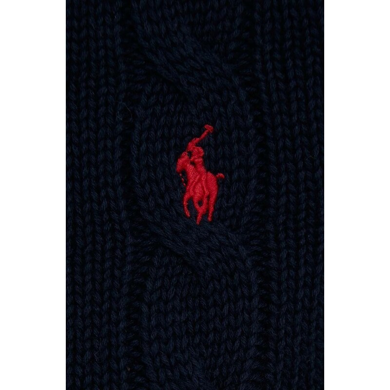 Bavlněný kardigan Polo Ralph Lauren tmavomodrá barva, lehký