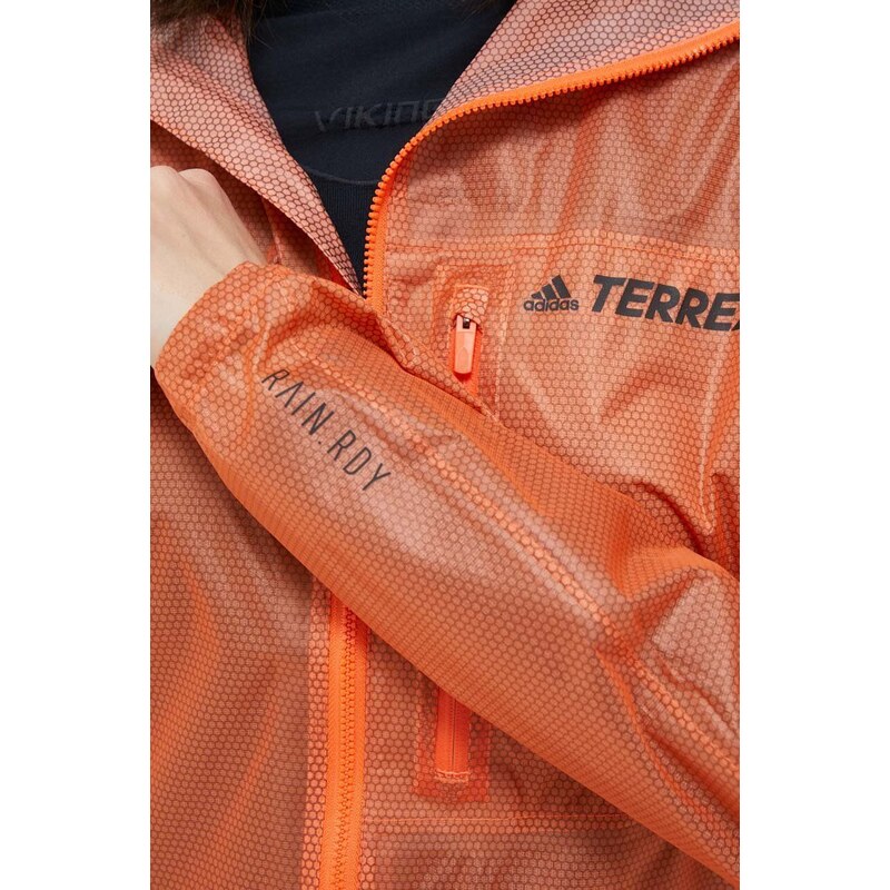 Nepromokavá bunda adidas TERREX Agravic dámská, oranžová barva
