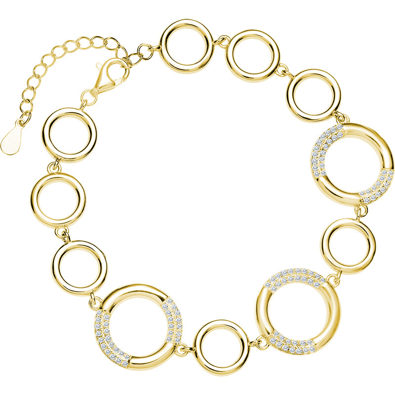 Olivie Stříbrný náramek KRUHY GOLD 7451 82802610
