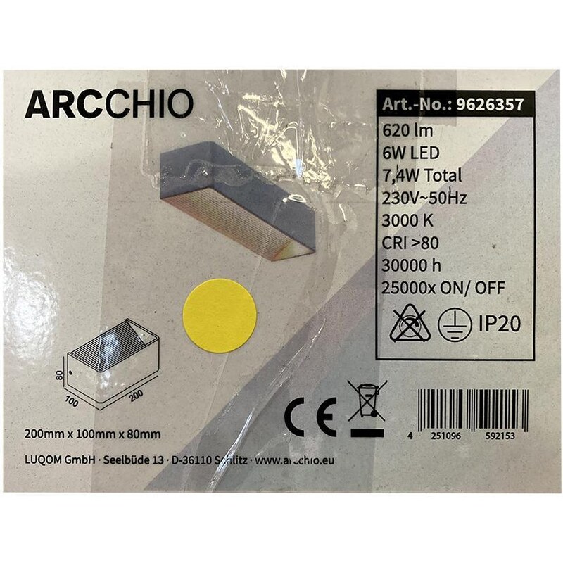 Arcchio Arcchio - LED Nástěnné svítidlo KARAM LED/6W/230V LW0235