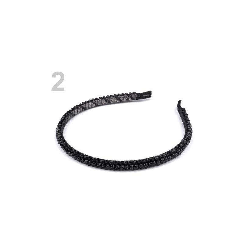 Stoklasa Čelenka kovová s perličkami (1 ks) - 2 černá
