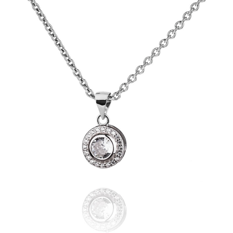 Elegantní stříbrný náhrdelník se zirkony - Meucci SS335N 82804756