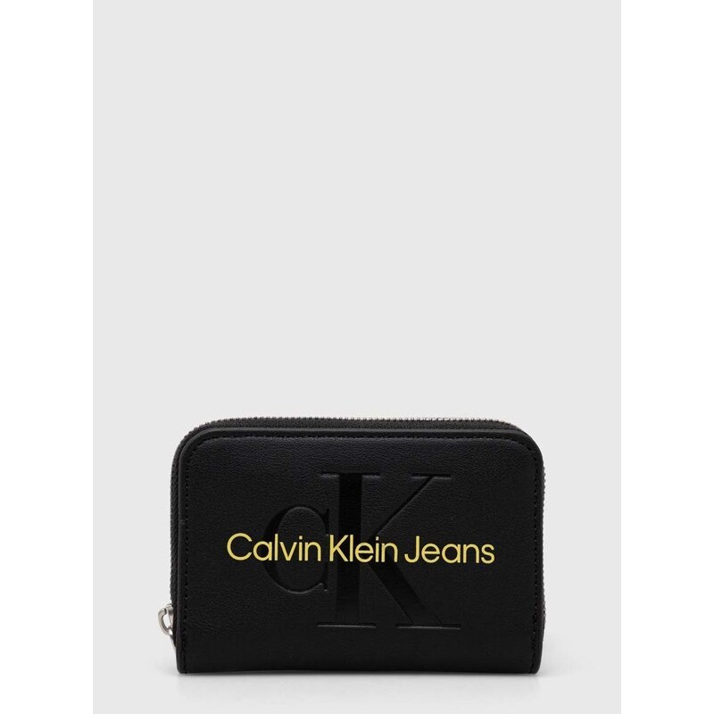 Peněženka Calvin Klein Jeans černá barva