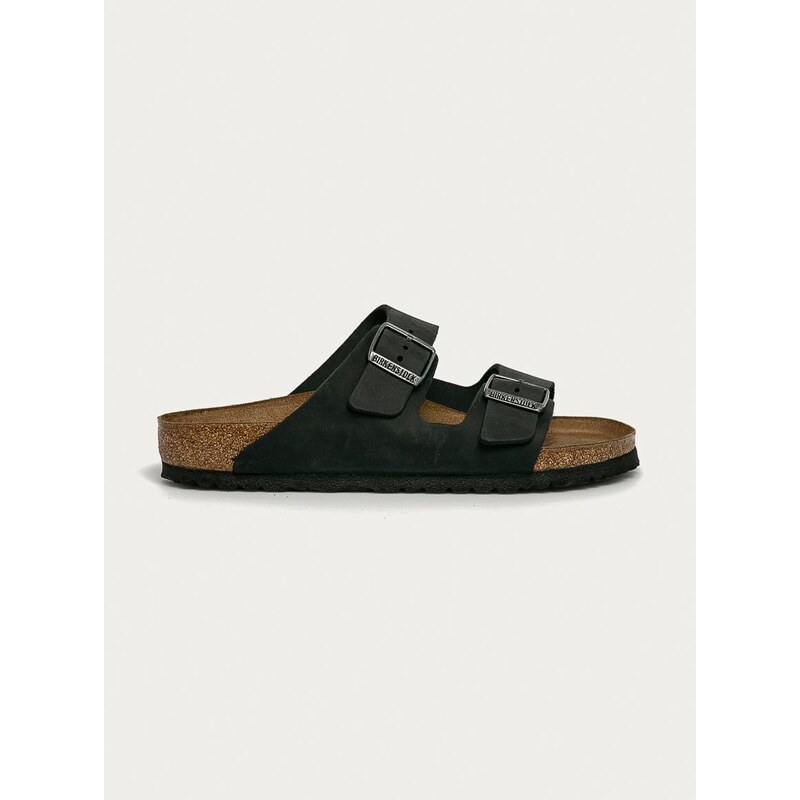Nubukové pantofle Birkenstock Arizona černá barva