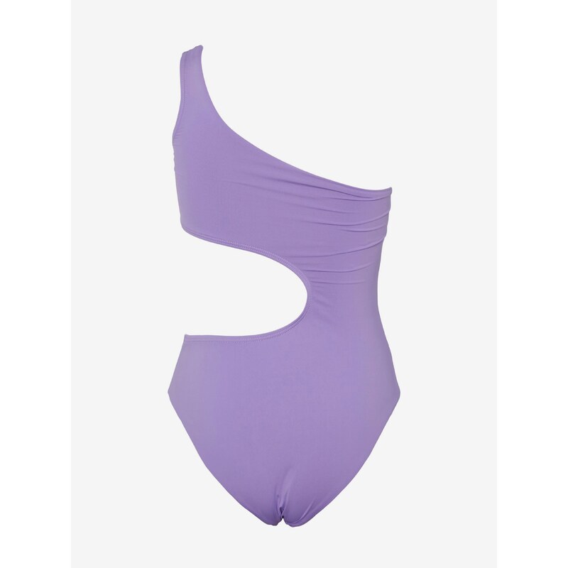 Světle fialové dámské jednodílné plavky s průstřihem Pieces Bara - Dámské