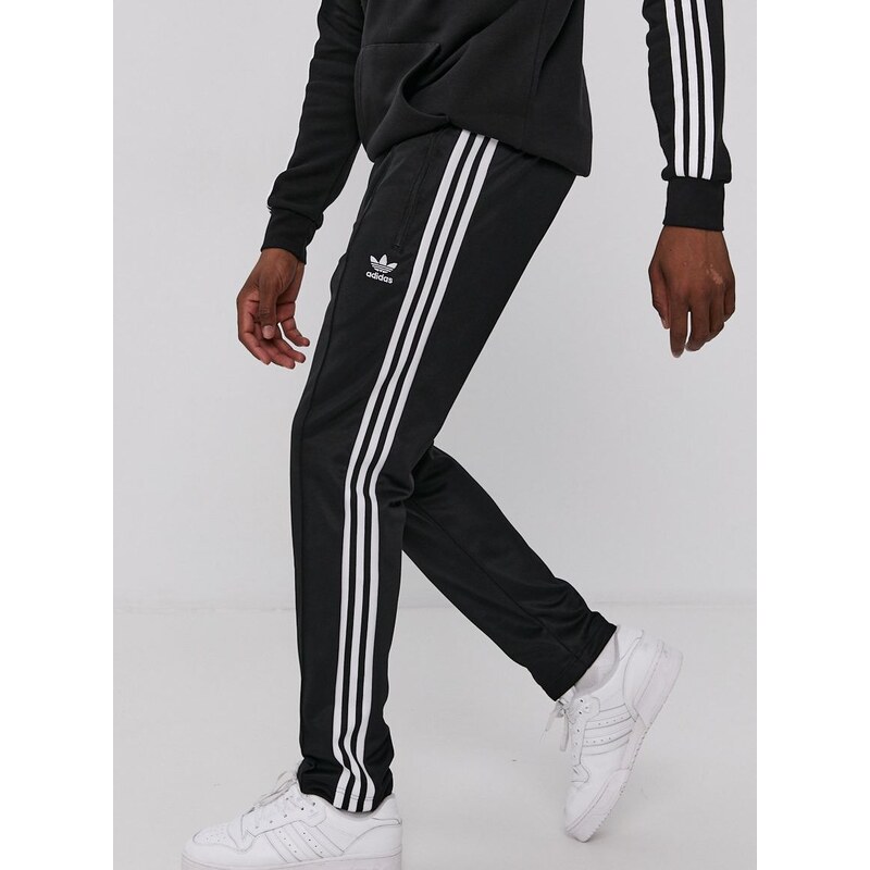 Kalhoty adidas Originals H09115 pánské, černá barva, hladké, H09115-BLACK