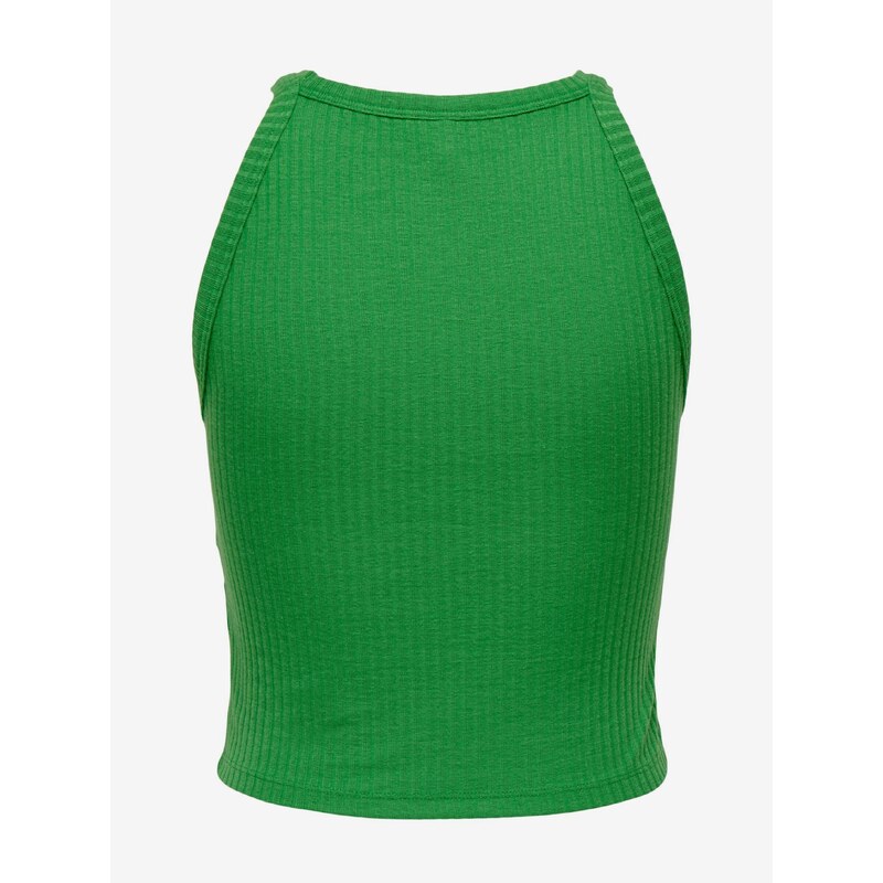 Zelený dámský žebrovaný basic top ONLY Emma - Dámské