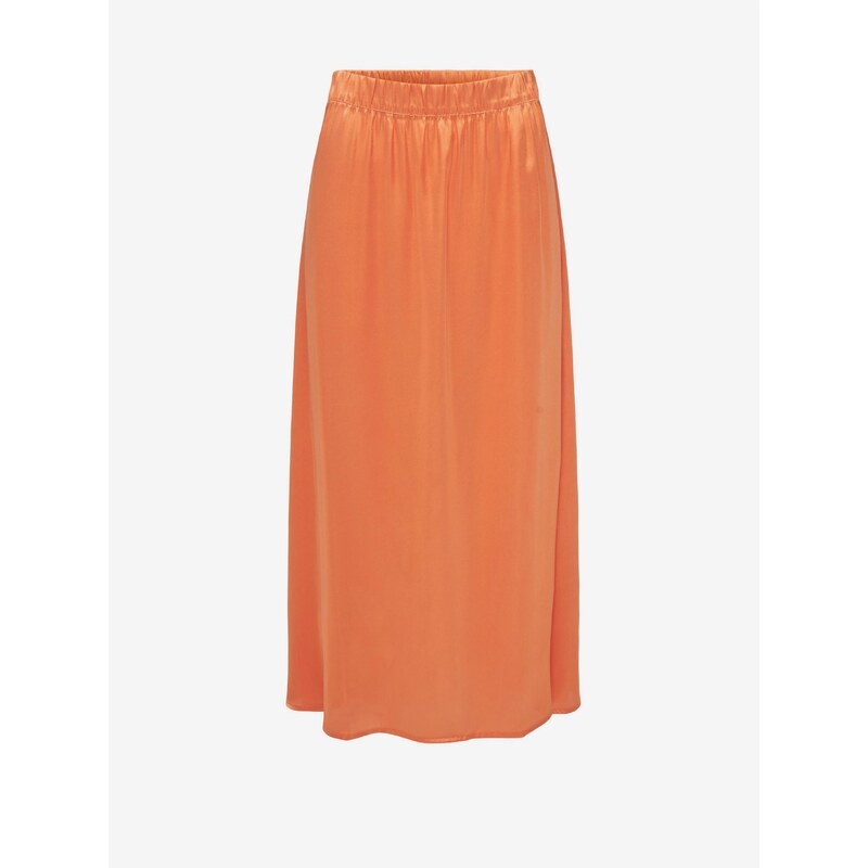 Oranžová dámská saténová maxi sukně JDY Fifi - Dámské