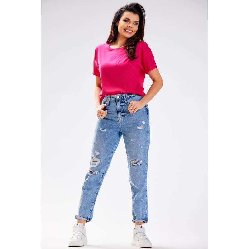 Awama Womans Blouse A588 Fuchsia