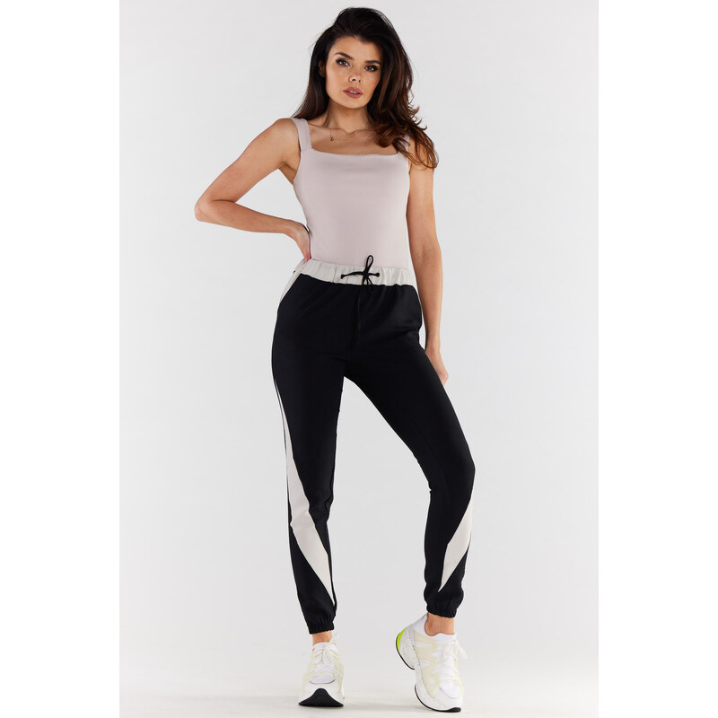 Awama Womans Trousers A496 Black/Beige
