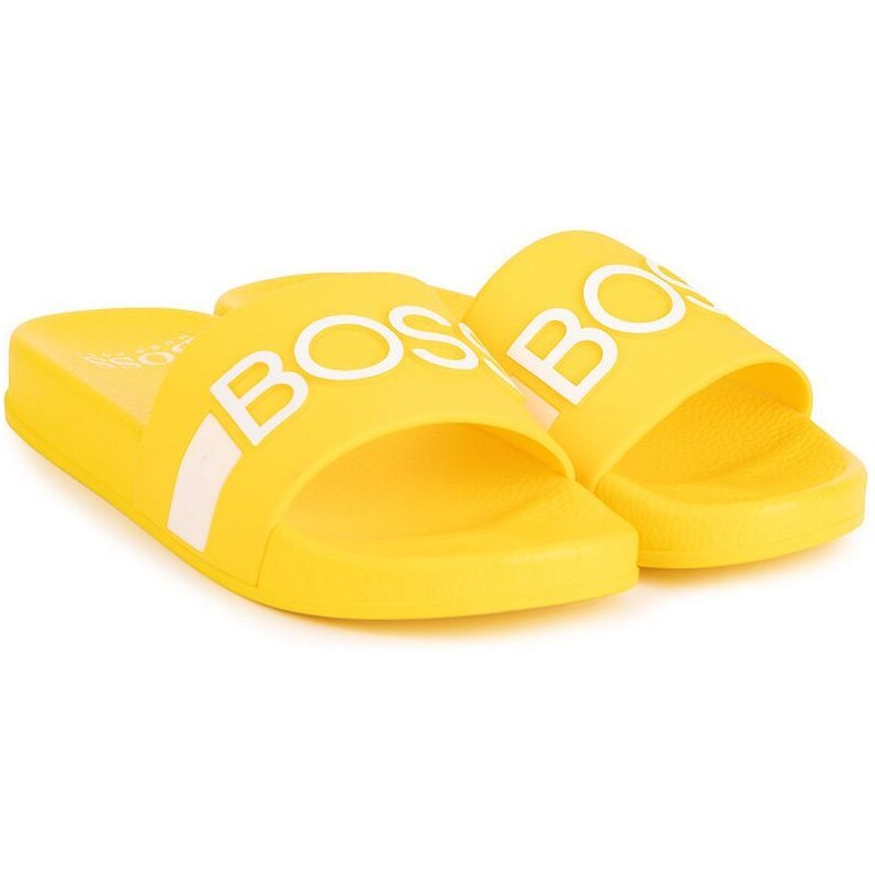 Dětské pantofle BOSS žlutá barva