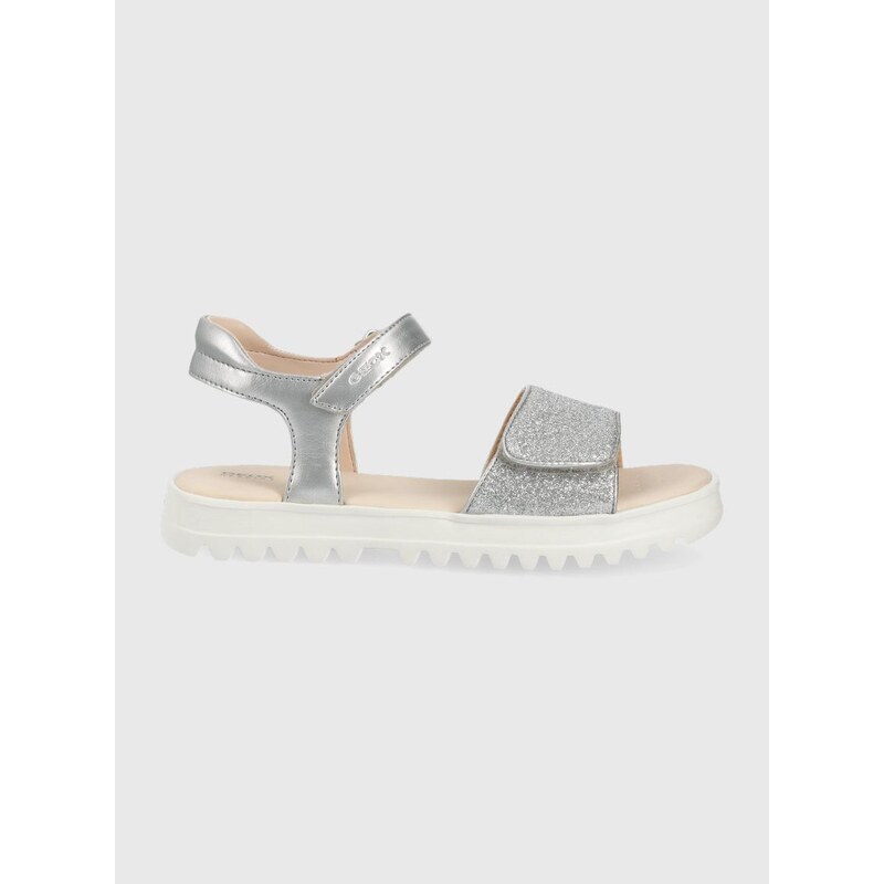 Dětské sandály Geox stříbrná barva