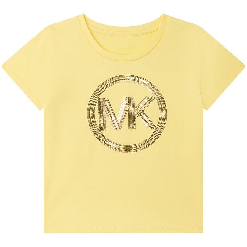Dětské bavlněné tričko Michael Kors žlutá barva