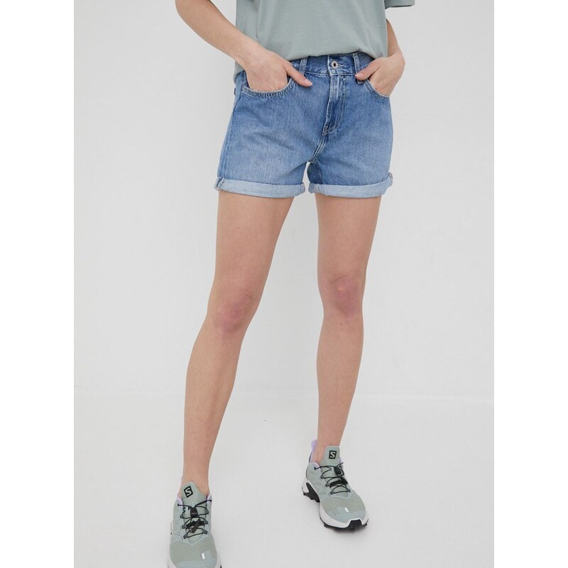 Džínové šortky Pepe Jeans Mable Short dámské, hladké, medium waist