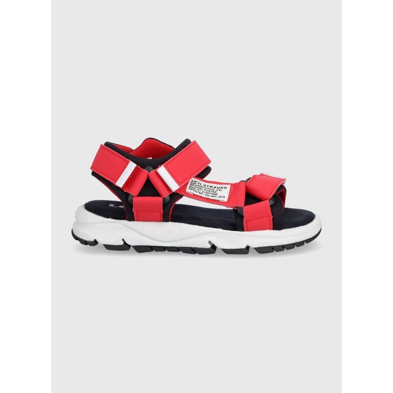 Dětské sandály Levi's červená barva