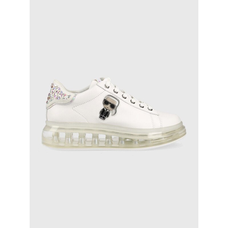 Kožené sneakers boty Karl Lagerfeld KAPRI KUSHION bílá barva, KL62633