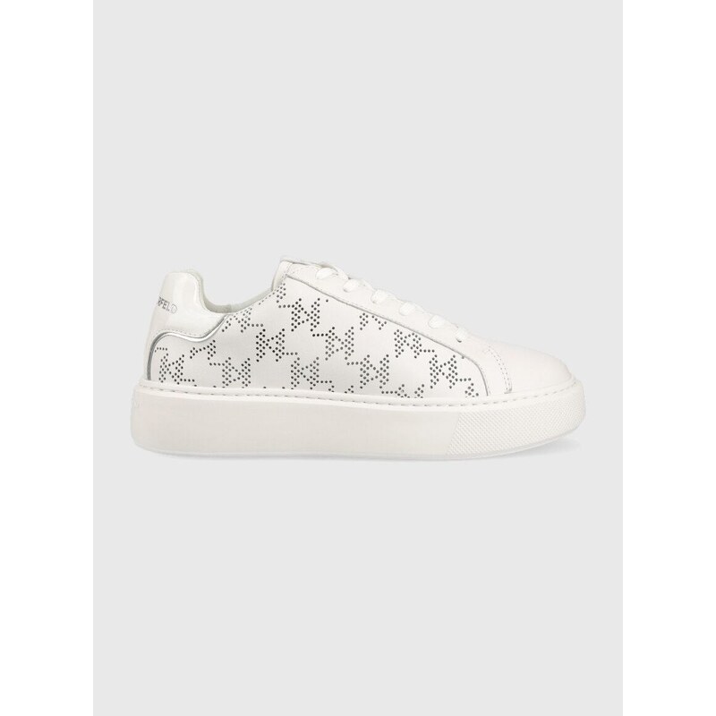 Kožené sneakers boty Karl Lagerfeld Maxi Kup bílá barva