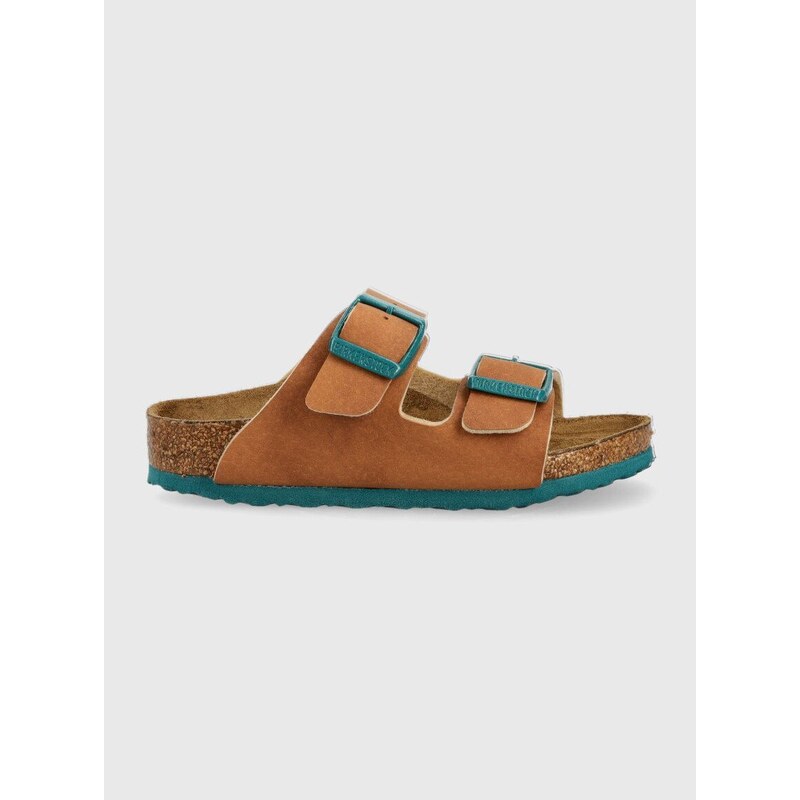 Dětské pantofle Birkenstock hnědá barva