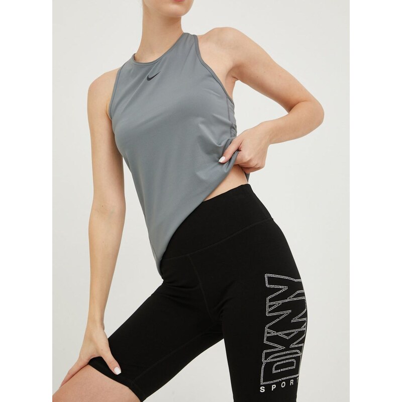 Kraťasy Dkny dámské, černá barva, s aplikací, high waist