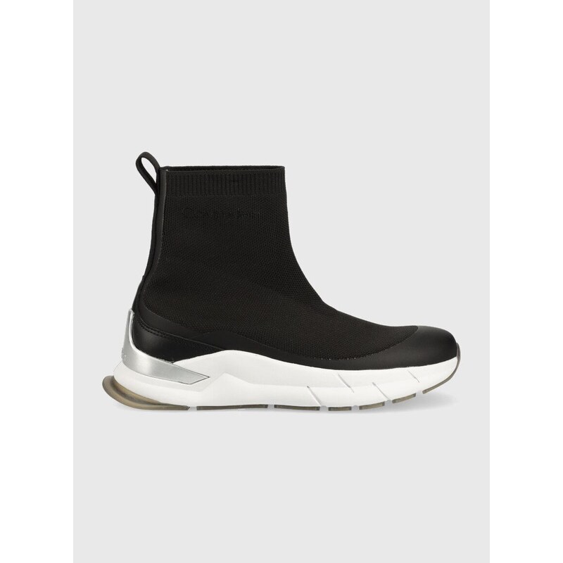 Sneakers boty Calvin Klein Sock Boot černá barva