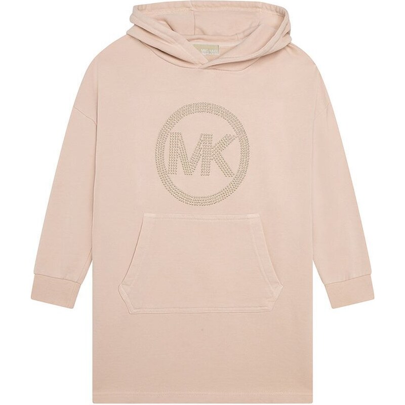 Dětské bavlněné šaty Michael Kors béžová barva, mini