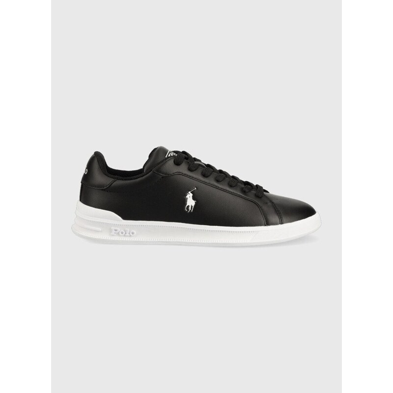 Kožené sneakers boty Polo Ralph Lauren Hrt Ct Ii černá barva